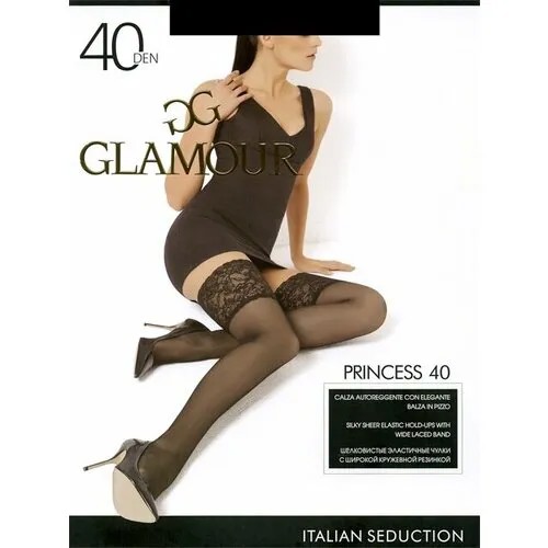 Чулки Glamour Princess, 40 den, размер 3, черный