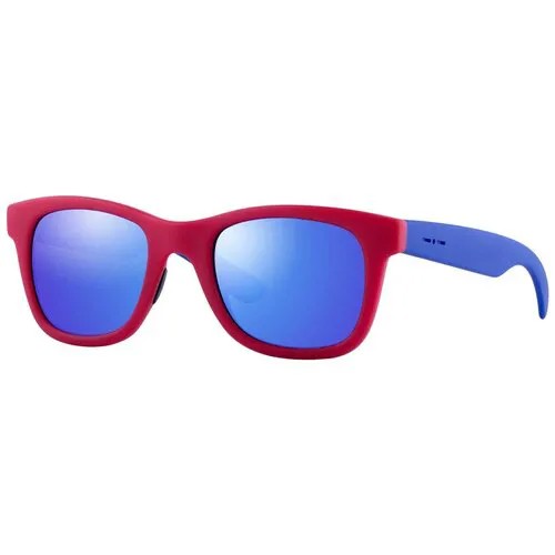 Солнцезащитные очки Italia Independent, вайфареры, оправа: пластик, с защитой от УФ, зеркальные, красный
