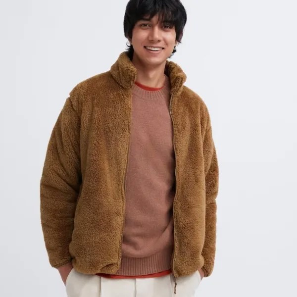 Толстовка Uniqlo Unisex Fluffy Fleece, коричневый