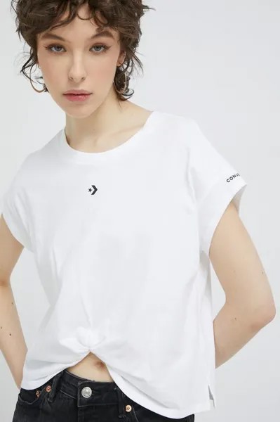 Хлопковая футболка Converse, белый
