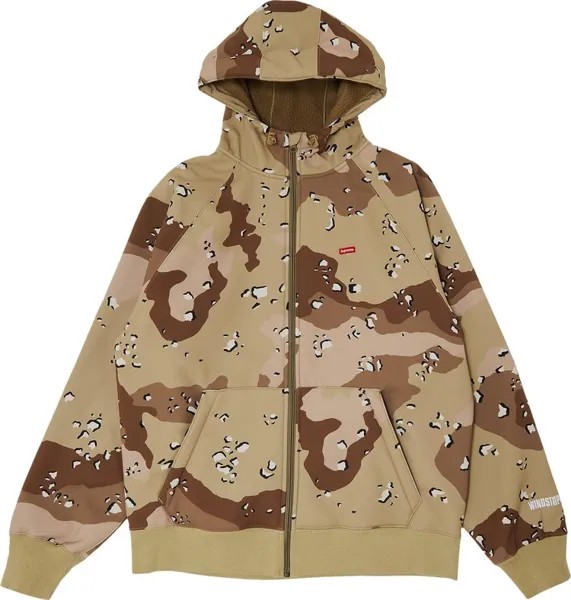 Толстовка Supreme x WINDSTOPPER Zip Up Hooded Sweatshirt 'Chocolate Chip Camo', загар