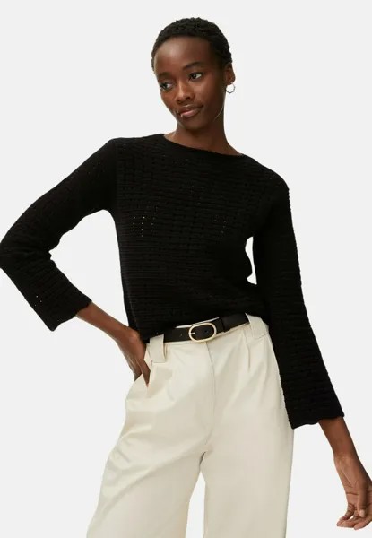 Джемпер TEXTURED CREW NECK KNITTED Marks & Spencer, цвет black