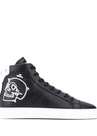 Philipp Plein высокие кеды с вышивкой Skull