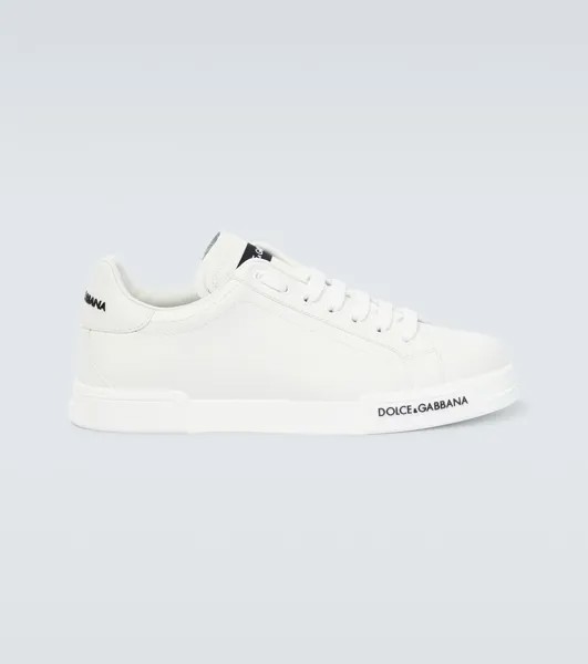 Кожаные кроссовки с логотипом Dolce&Gabbana, белый