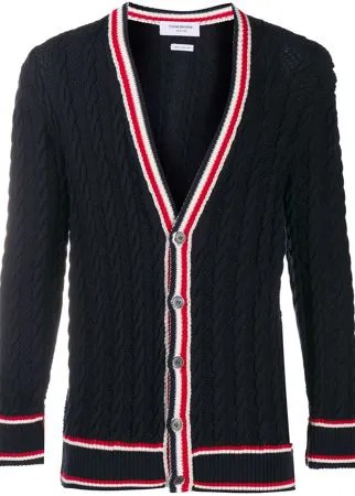 Thom Browne кардиган фактурной вязки с V-образным вырезом