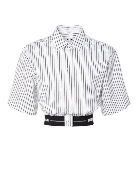 Рубашка MSGM MDE117.21 42 белый+черный