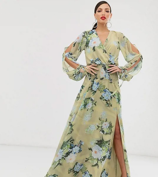 Свободное платье макси с цветочным принтом ASOS DESIGN Tall-Мульти