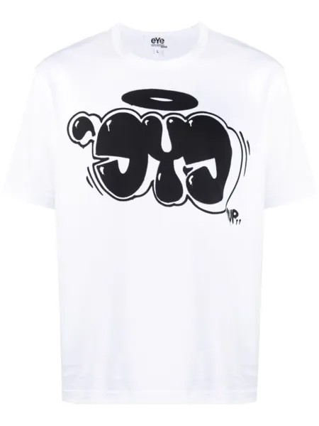 Junya Watanabe MAN футболка с принтом граффити, белый