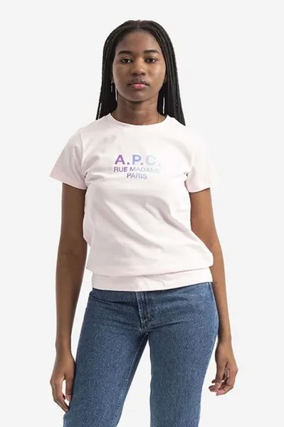 Футболка Дженни из хлопка A.P.C., роза