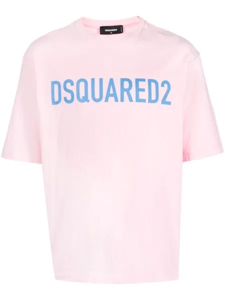 Dsquared2 logo-print cotton T-shirt, розовый