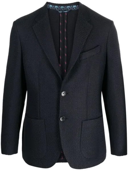ETRO жаккардовый пиджак с узором Tie, синий