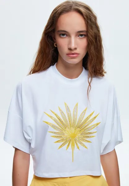 Футболка с принтом Embroidered Short Sleeve adL, белый