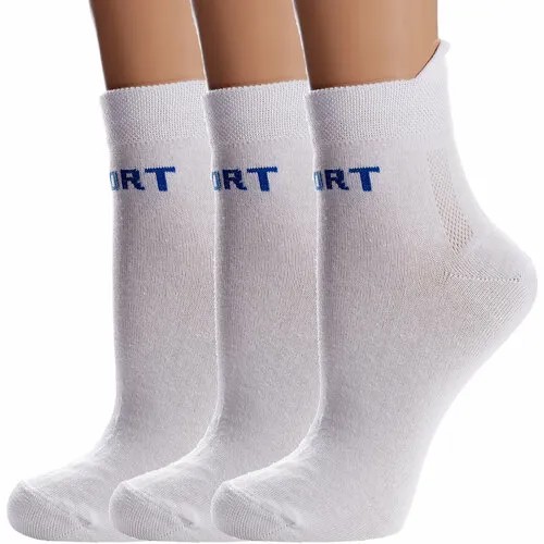Носки PARA socks, 3 пары, размер 29, белый