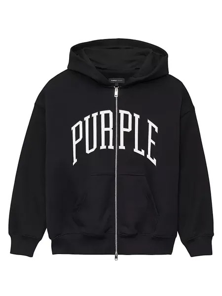 Толстовка оверсайз из флиса и хлопка с логотипом Purple Brand, черный