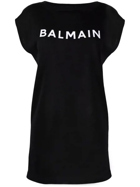 Balmain длинная футболка с логотипом