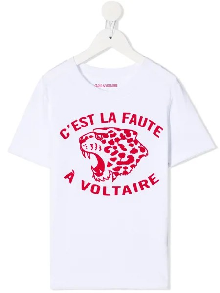Zadig & Voltaire Kids футболка с графичным принтом