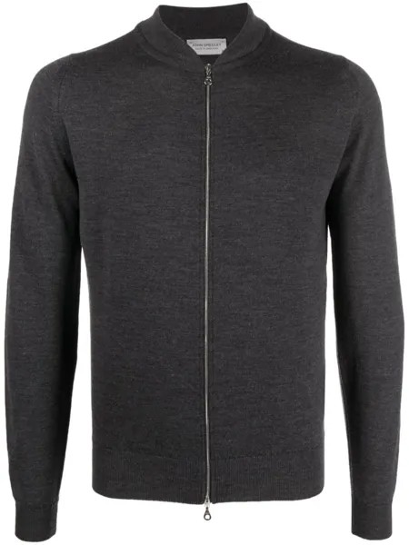 John Smedley кардиган на молнии, серый