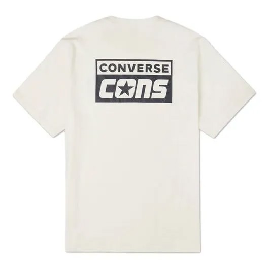 Футболка Converse Alphabet Logo Printing Retro Casual Short Sleeve Cream Yellow, белый