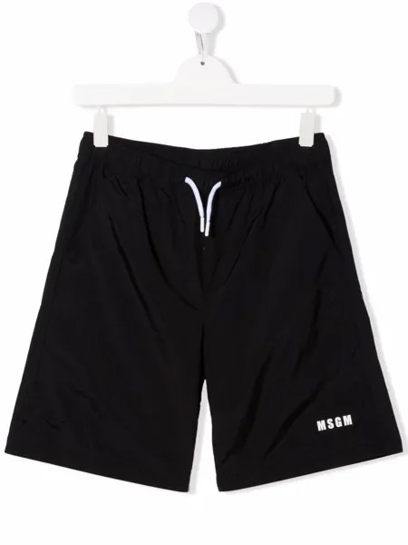 MSGM Kids плавки-шорты с кулиской и логотипом