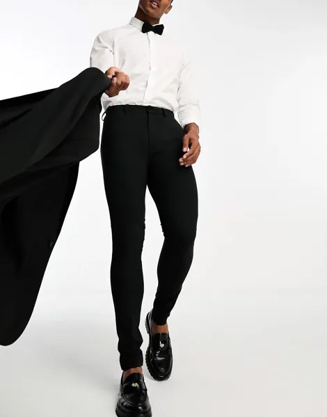 Брюки Asos Design Super Skinny Tuxedo Suit, черный