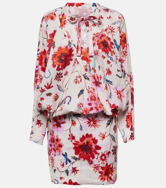 Льняное мини-платье Floral Ease Dorothee Schumacher, мультиколор