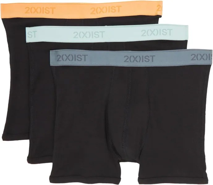 Трусы 2(X)IST 3-Pack ESSENTIAL No Show Brief, цвет Black With Buff Orange/Black With Surf Spray/Black Stormy Weathe