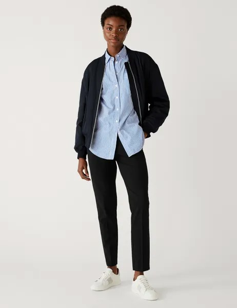 Эластичные брюки узкого кроя до щиколотки Marks & Spencer, черный