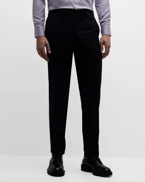 Мужские однотонные брюки из эластичной шерсти Incotex