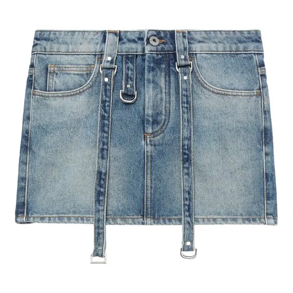 Юбка Off-White Denim Cargo Mini Skirt, цвет Blue/White