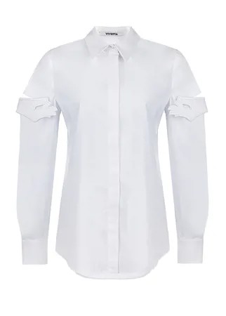 Белая рубашка с прорезями на рукавах Vivetta