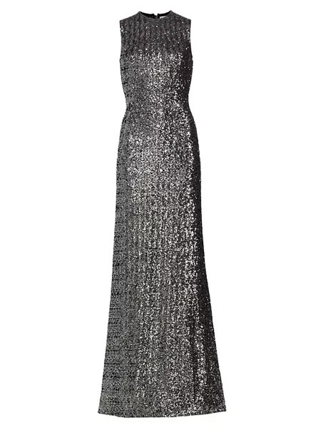 Платье А-силуэта с короткими рукавами и пайетками Michael Kors Collection, цвет gunmetal