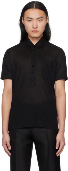 Черная прозрачная футболка-поло Tom Ford
