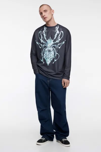 Лонгслив oversize с реалистичным принтом