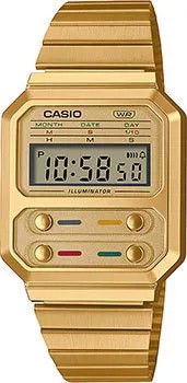 Японские наручные  мужские часы Casio A100WEG-9AEF. Коллекция Vintage