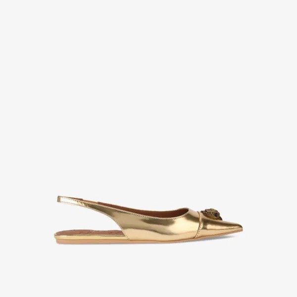 Туфли Belgravia на плоской подошве из кожи с декором в виде орла Kurt Geiger London, золотой
