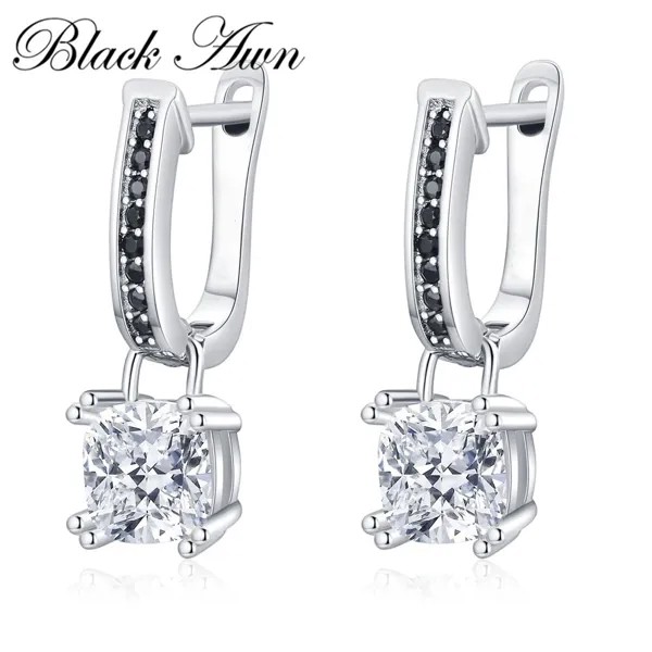 BLACK AWN Черные Изысканные серьги для женщин