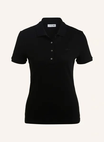Рубашка-поло узкого кроя из пике Lacoste, черный