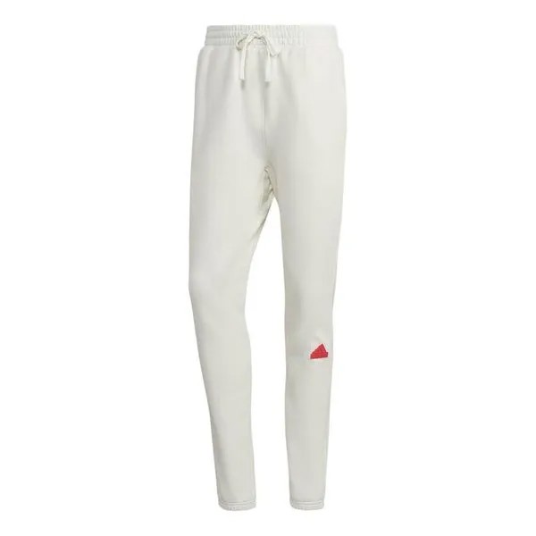 Спортивные штаны Men's adidas Solid Color Logo Lacing Bundle Feet Sports Pants/Trousers/Joggers Autumn White, мультиколор