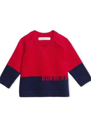 Burberry Kids кашемировый свитер с логотипом интарсия