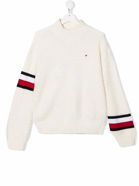 Tommy Hilfiger Junior джемпер фактурной вязки с высоким воротником