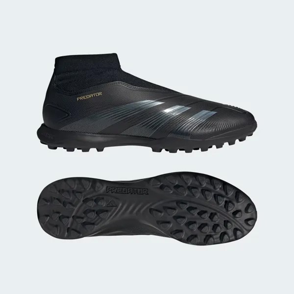 Футбольные бутсы без шнурков Predator League Adidas, цвет Core Black/Carbon/Gold Metallic