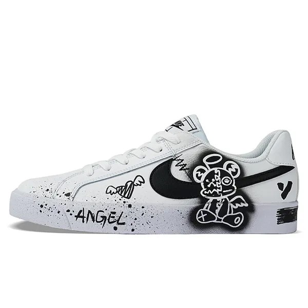 Кроссовки Nike Court Royale Skateboarding Shoes Unisex Low-top White/Black, черный/белый