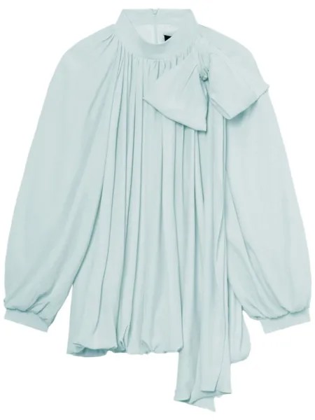 Simone Rocha блузка с бантом и драпировкой, синий
