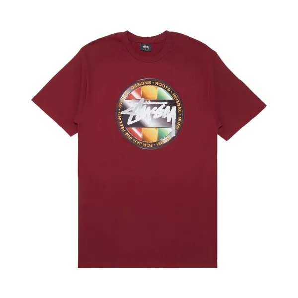 Футболка Stussy Chrome Dot, темно-красная