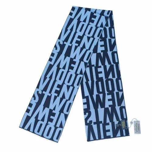 Шарф Vivienne Westwood, шерсть, вязаный, 170х25 см, синий