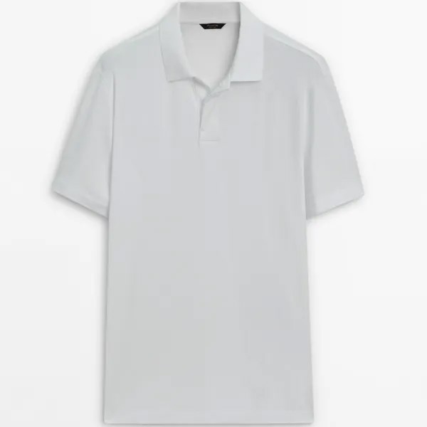 Футболка-поло Massimo Dutti Comfortable Short Sleeve, белый