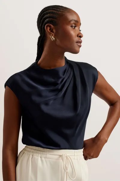 Тканый топ Misrina с драпированным вырезом Ted Baker, синий