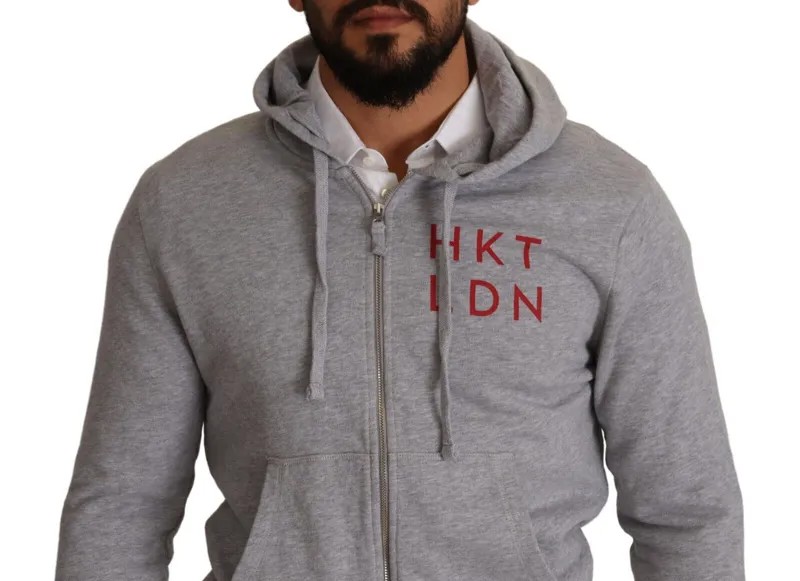 Hackett Хлопковая толстовка с капюшоном на молнии, серый