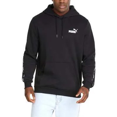 Puma Essentials+ Tape Pullover Hoodie Mens Black Повседневная верхняя одежда 84904001