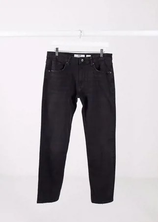 Черные зауженные джинсы Bershka-Черный цвет